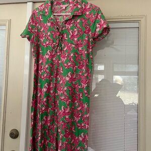 Lilly Pulitzer Green and Pink Floral Dress